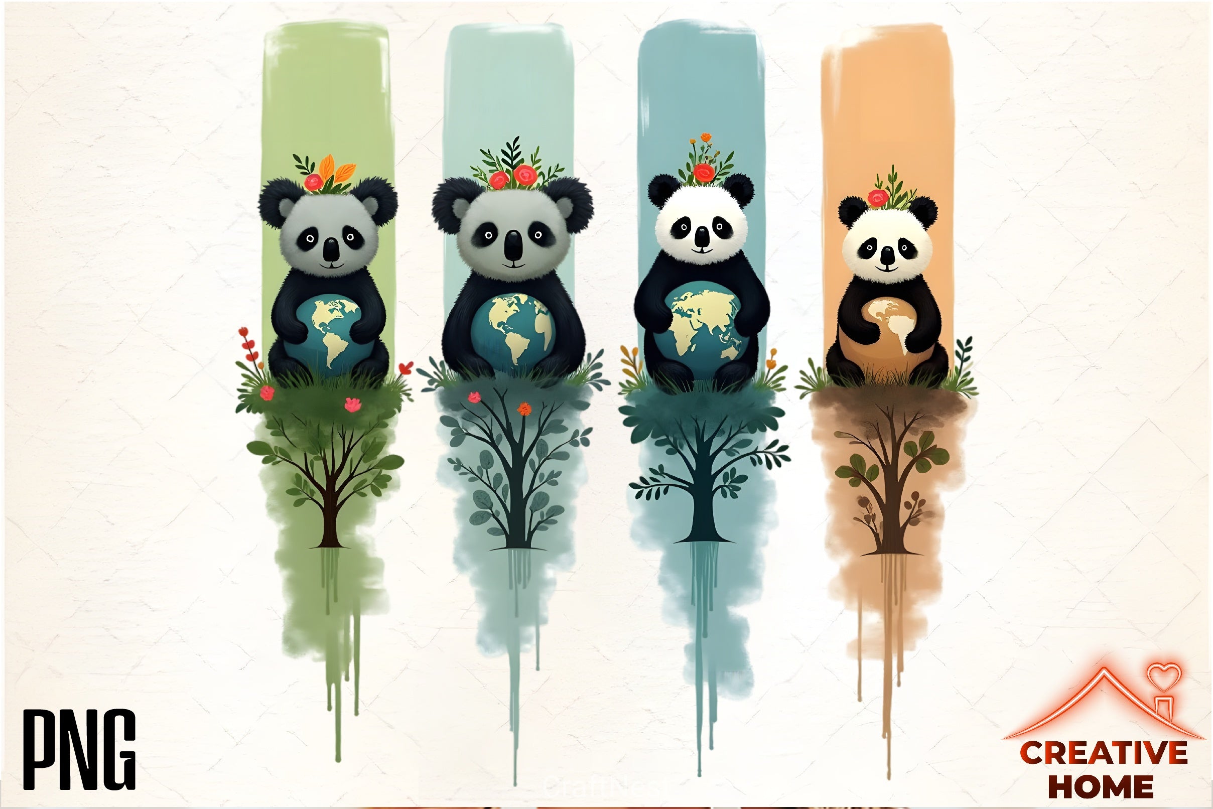 Earth Day Animal Brushstrokes Clipart Bundle - CraftNest - Digital Crafting and Art