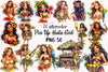Pin Up Hula Girl Clipart Bundle