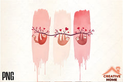 Cute Sloths Valentine's Reindeer Clipart Bundle - CraftNest - Digital Crafting and Art