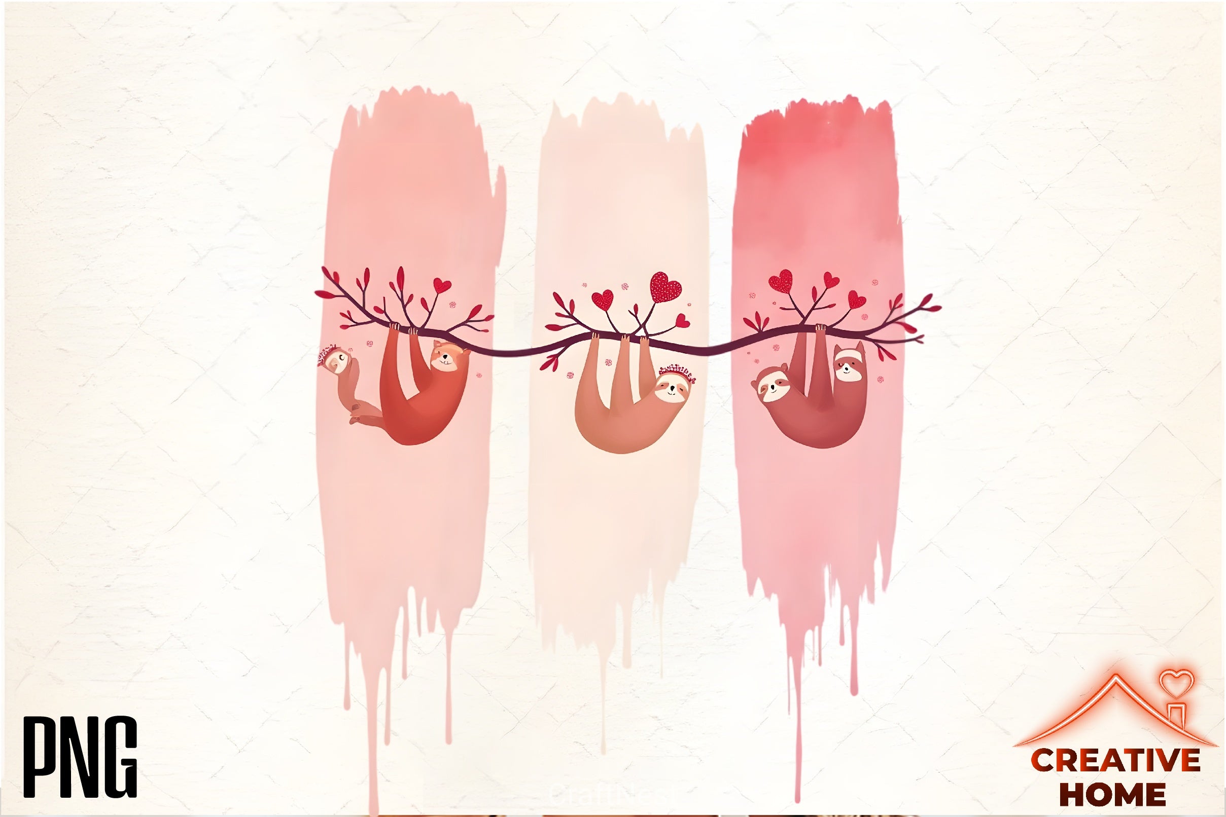 Cute Sloths Valentine's Reindeer Clipart Bundle - CraftNest - Digital Crafting and Art