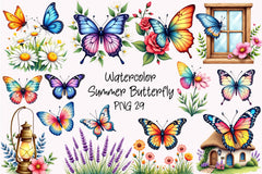 Summer Butterfly Clipart Bundle - CraftNest - Digital Crafting and Art