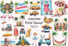Retro Summer Clipart Bundle 3