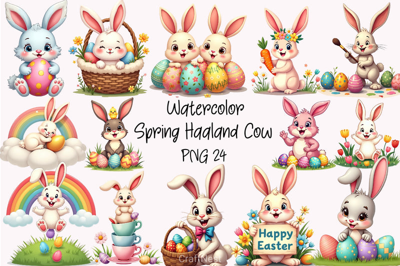 Cute Easter Bunny Clipart Bundle 54 - CraftNest - Digital Crafting and Art