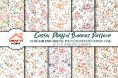 Easter Bunnies & Flowers Clipart Bundle - CraftNest - Digital Crafting and Art