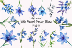 Little Bluebell Flower Clipart Bundle - CraftNest - Digital Crafting and Art