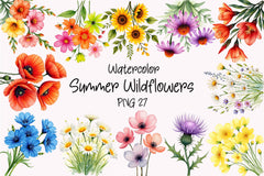 Summer Wildflowers Clipart Bundle - CraftNest - Digital Crafting and Art