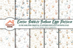 Easter Rabbits Balloon Eggs Clipart Bundle - CraftNest - Digital Crafting and Art