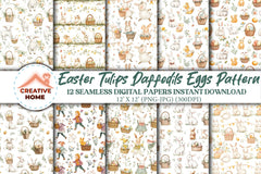 Easter Tulips Daffodils Eggs Clipart Bundle - CraftNest - Digital Crafting and Art