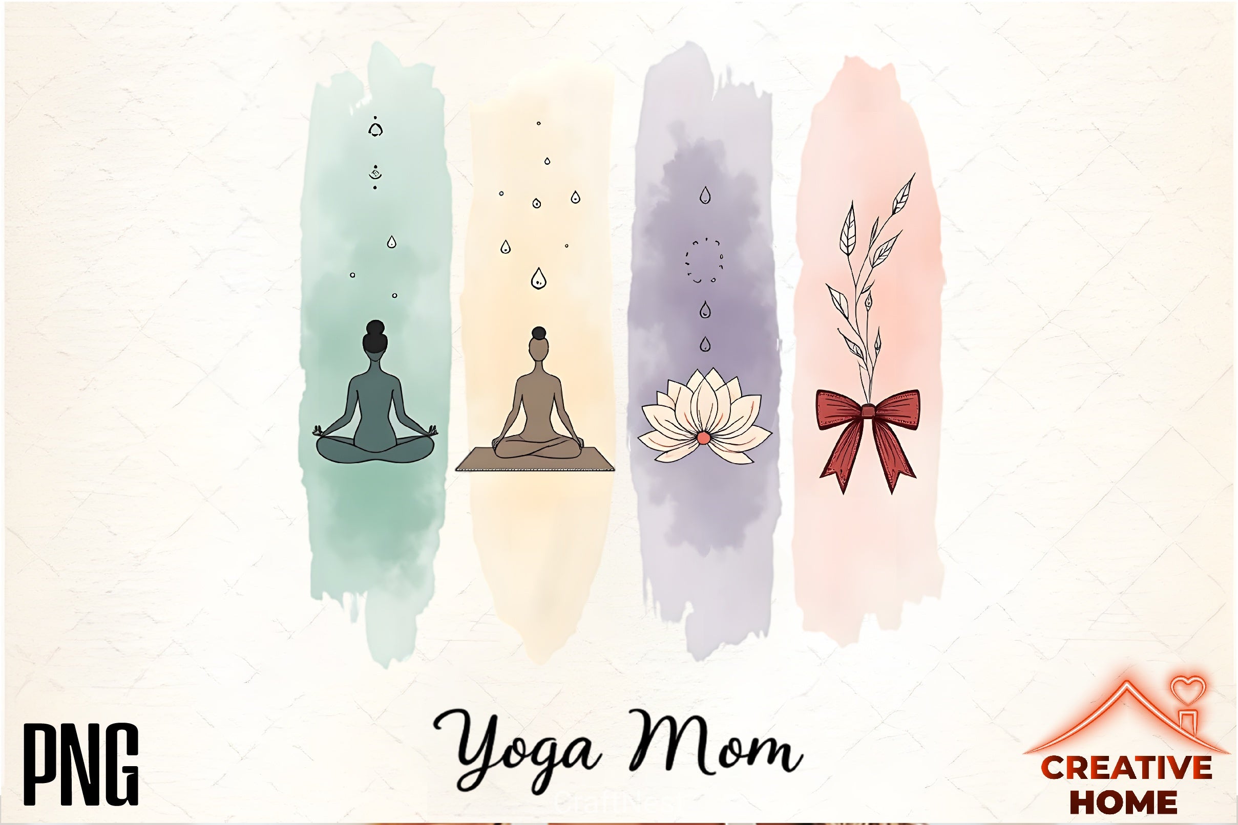 Yoga Mom Brushstrokes Clipart Bundle - CraftNest - Digital Crafting and Art