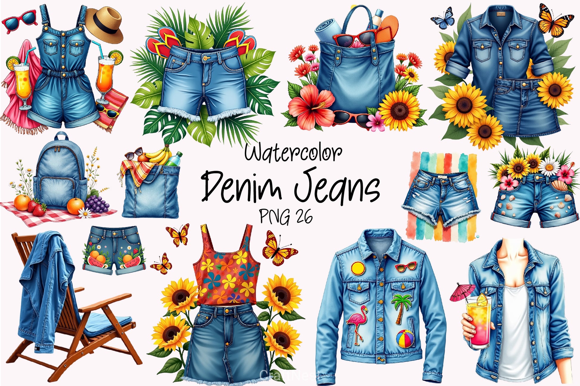Sumer Denim Jeans Clipart Bundle - CraftNest - Digital Crafting and Art