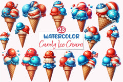 4th of July Candy Ice Cream Clipart Bundle - CraftNest - Digital Crafting and Art