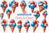 4th of July Candy Ice Cream Clipart Bundle
