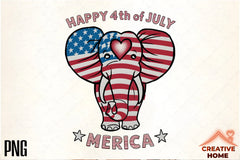 Patriotic Elephant Heart Clipart Bundle 1 - CraftNest - Digital Crafting and Art
