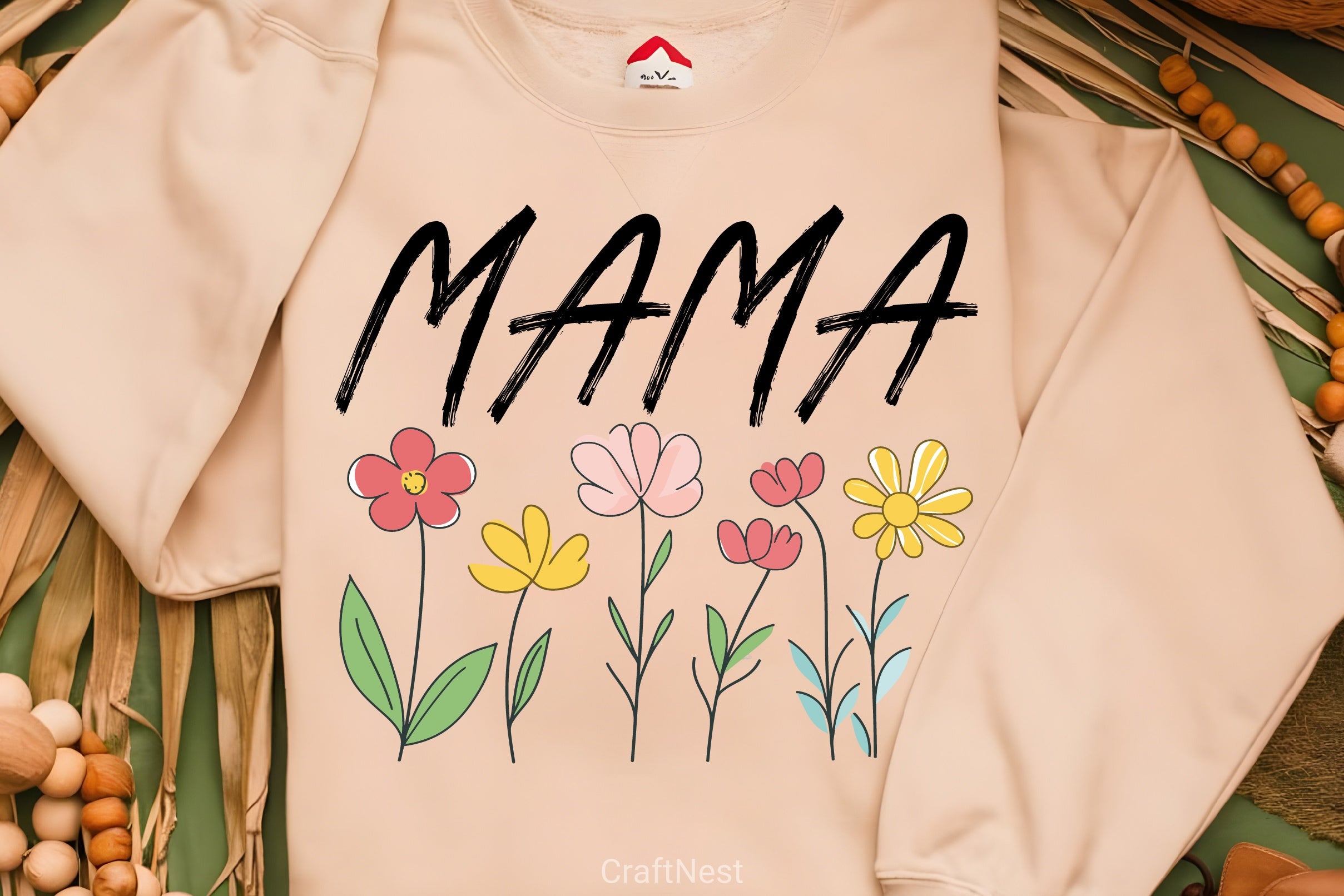 Floral Mama Retro Flowers SVG Bundle - CraftNest - Digital Crafting and Art