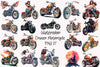 Cruiser Motorcycle Clipart Bundle