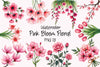 Pink Bloom Floral Clipart Bundle