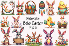 Boho Easter Clipart Bundle 5 - CraftNest - Digital Crafting and Art