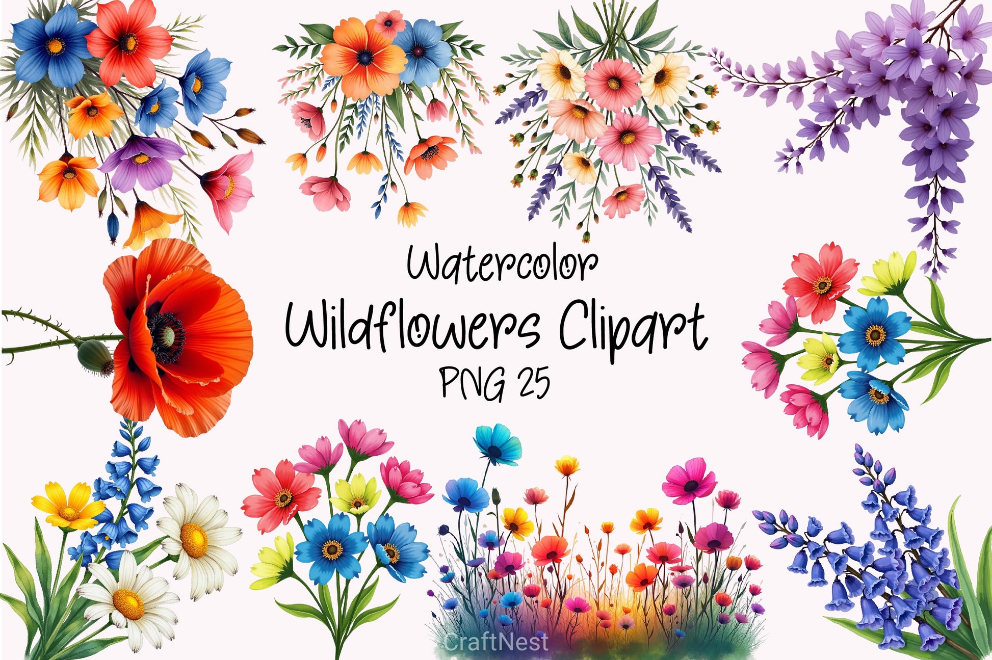 Wildflowers Clipart Bundle 1 - CraftNest - Digital Crafting and Art