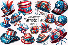 4th of July Hat USA Patriotic Clipart Bundle - CraftNest - Digital Crafting and Art