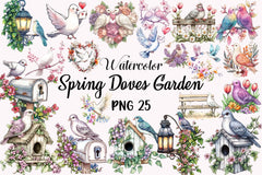 Spring Doves Clipart Bundle - CraftNest - Digital Crafting and Art