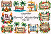 Summer Wooden Sing Clipart Bundle