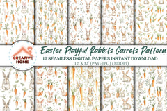 Easter Rabbits Carrots Clipart Bundle - CraftNest - Digital Crafting and Art