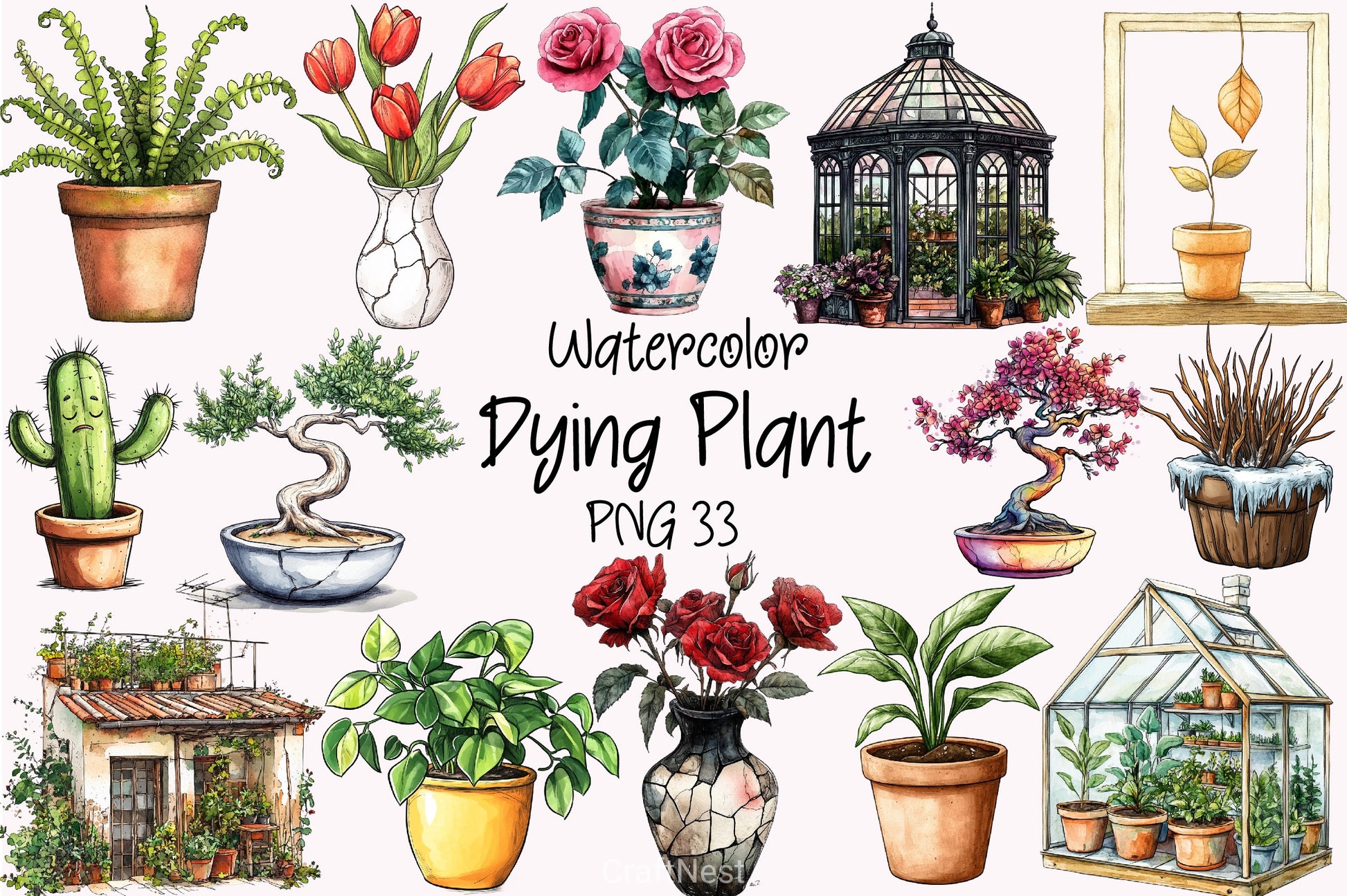 Dying Plant Planter Clipart Bundle - CraftNest - Digital Crafting and Art