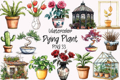 Dying Plant Planter Clipart Bundle - CraftNest - Digital Crafting and Art