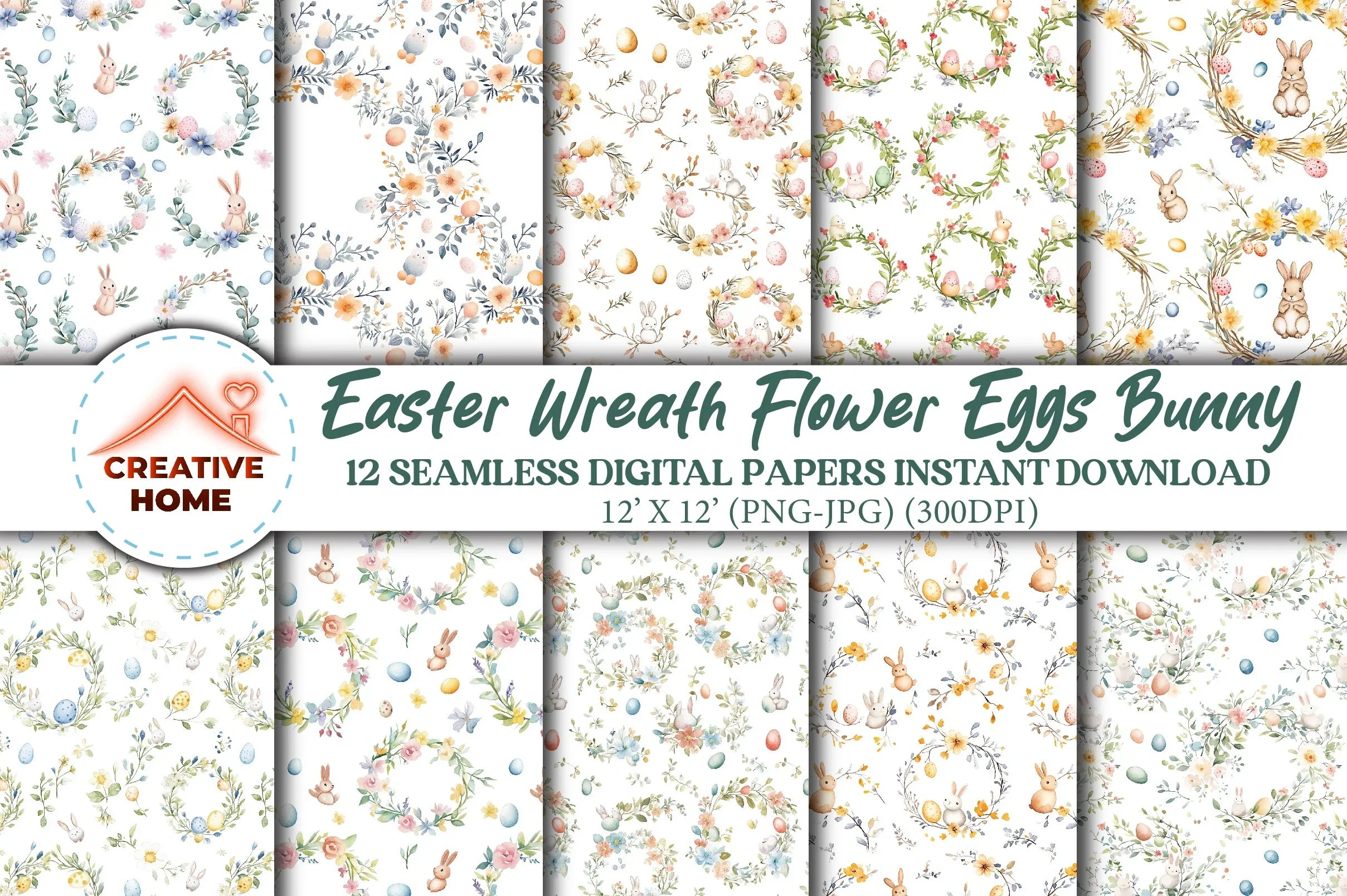 Easter Wreath Clipart Bundle - CraftNest - Digital Crafting and Art