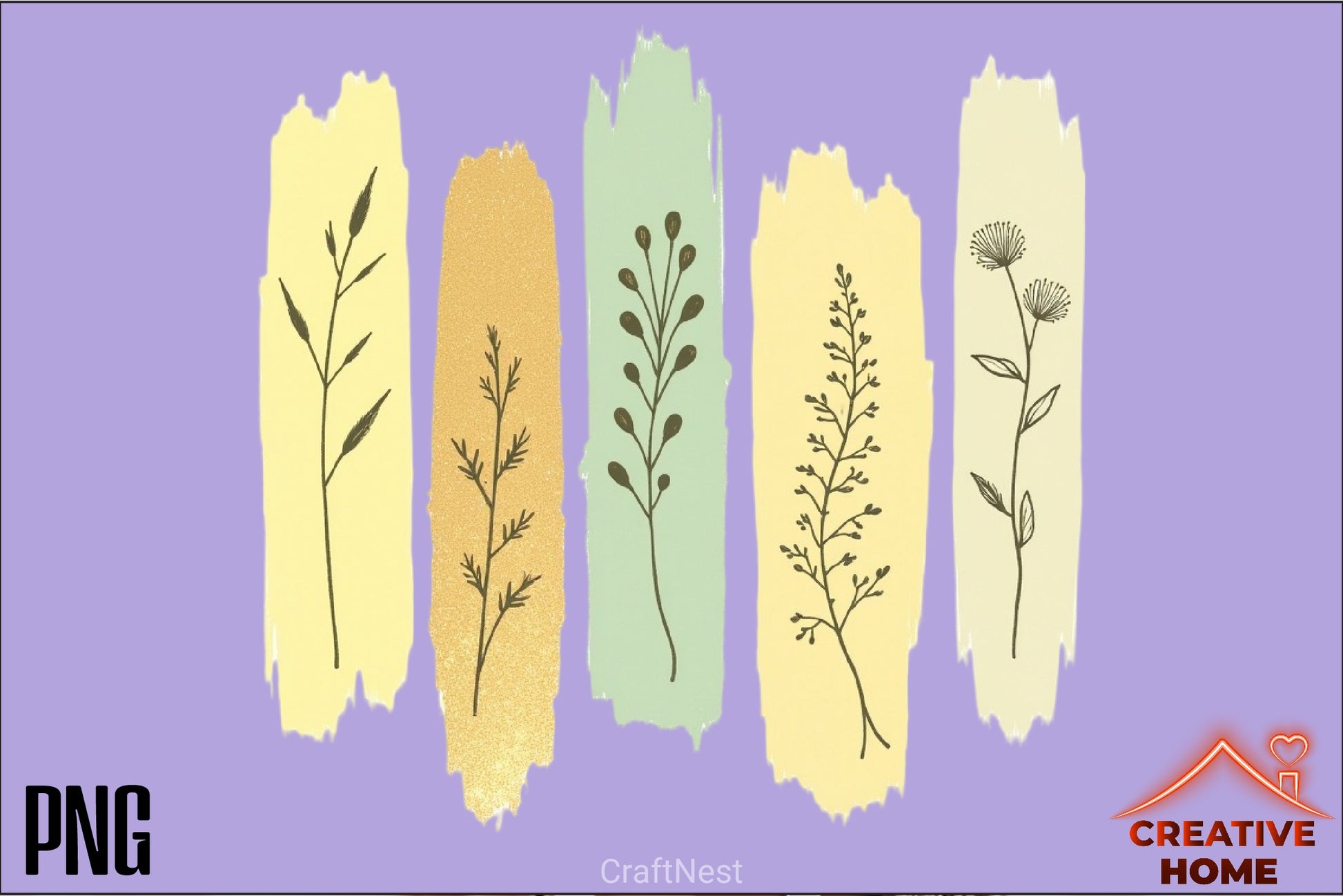 Boho Wildflowers Clipart Bundle - CraftNest - Digital Crafting and Art