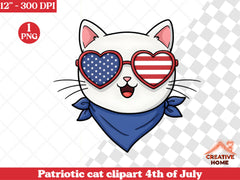 Patriotic Cat 4th July Clipart Bundle - CraftNest - Digital Crafting and Art
