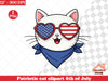 Patriotic Cat 4th July Clipart Bundle