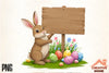 Easter Bunny Sign Board Clipart Bundle