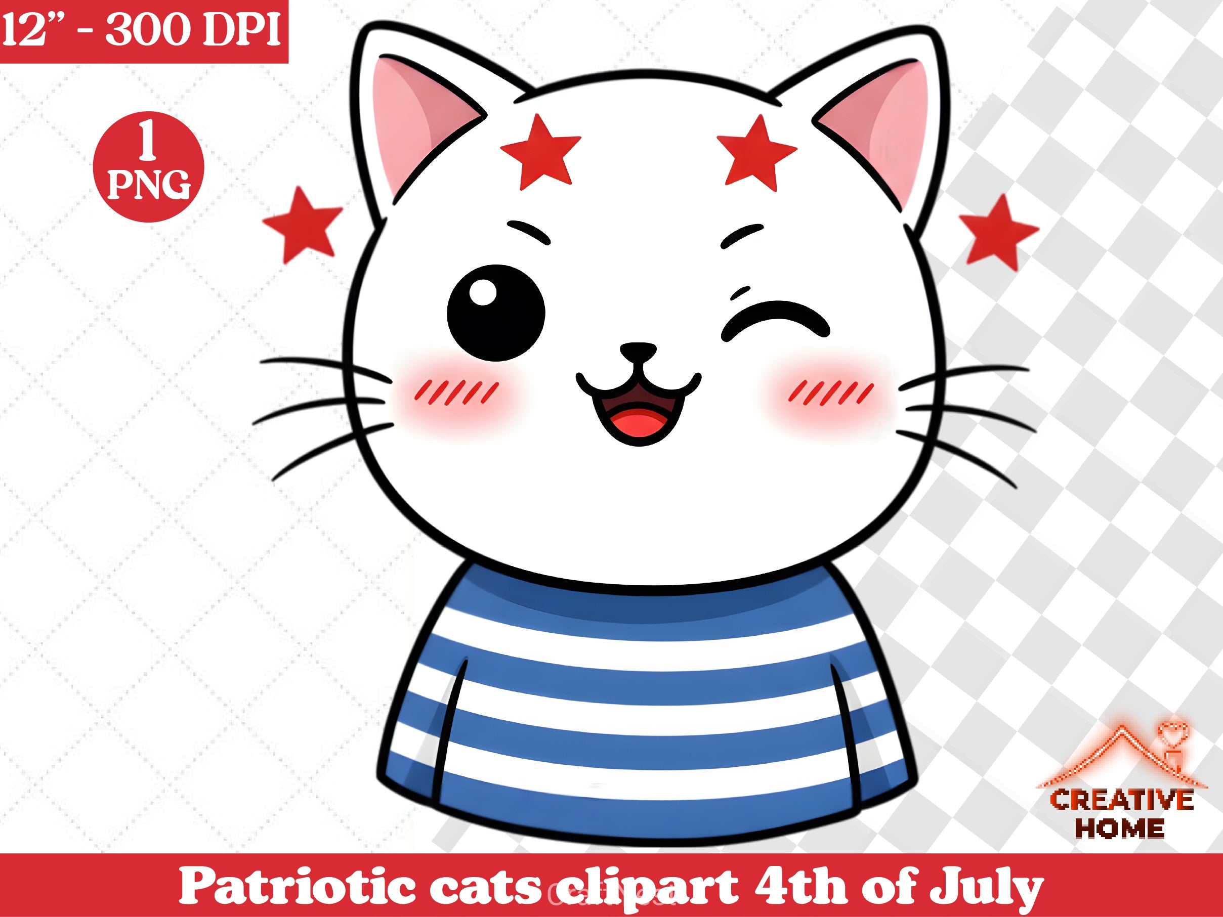 Patriotic Cats 4th of July Clipart Bundle - CraftNest - Digital Crafting and Art