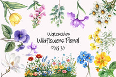 Wildflowers Floral Clipart Bundle - CraftNest - Digital Crafting and Art