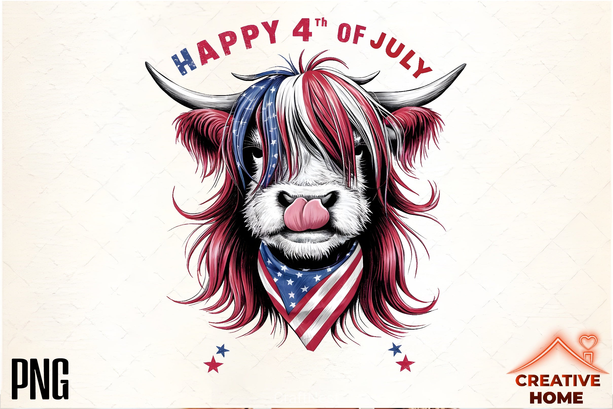 Patriotic Highland Cow Clipart Bundle 2 - CraftNest - Digital Crafting and Art