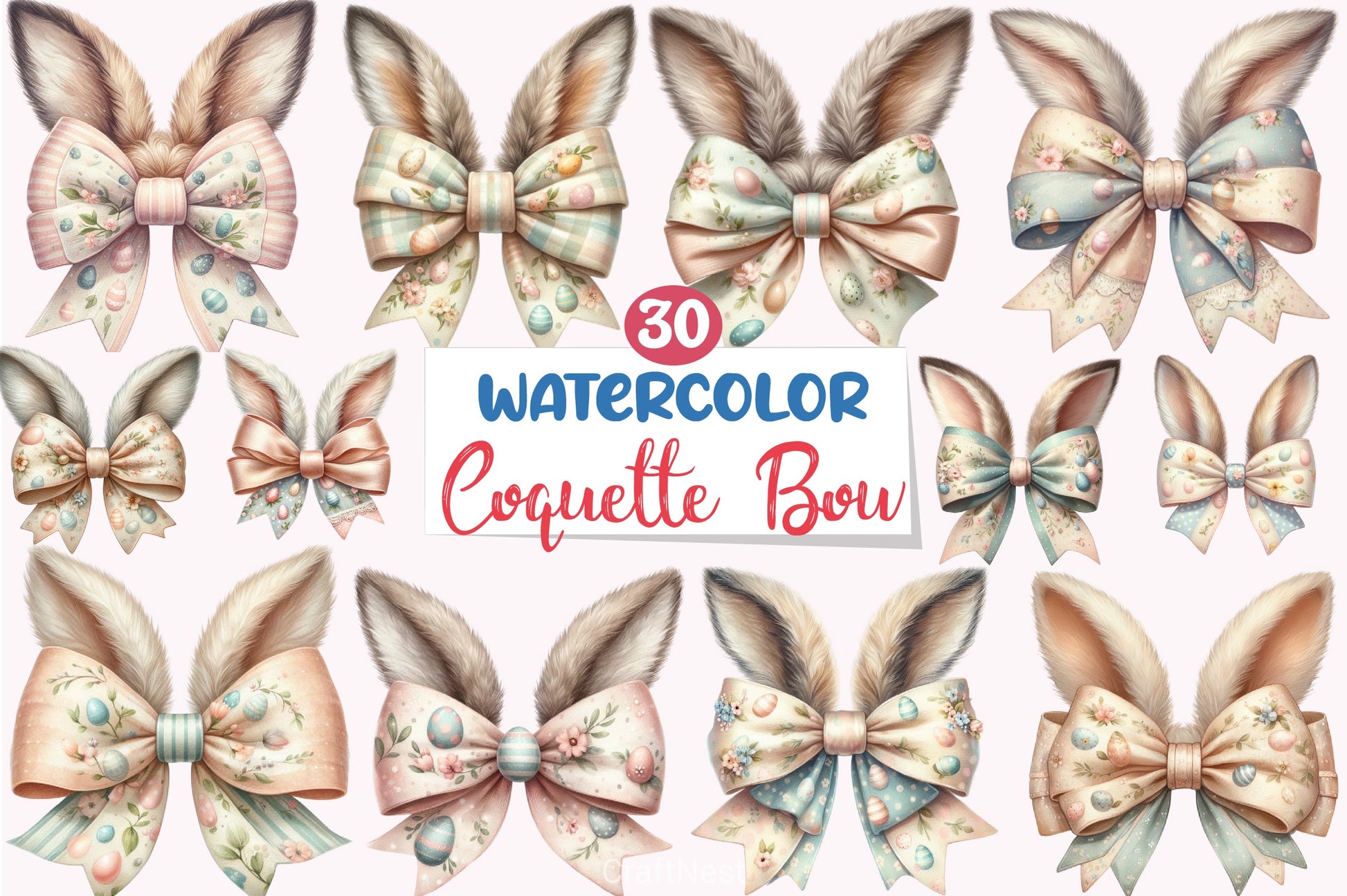 Easter Bunny Ears Clipart Bundle - CraftNest - Digital Crafting and Art