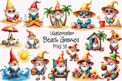 Beach Gnomes Clipart Bundle - CraftNest - Digital Crafting and Art
