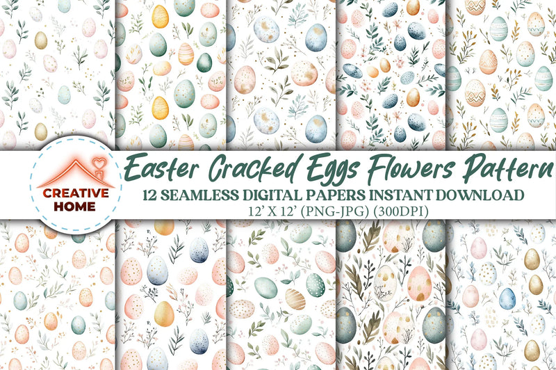 Easter Eggs Pattern Clipart Bundle 2 - CraftNest - Digital Crafting and Art
