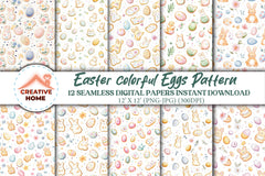 Easter Colorful Eggs Clipart Bundle - CraftNest - Digital Crafting and Art