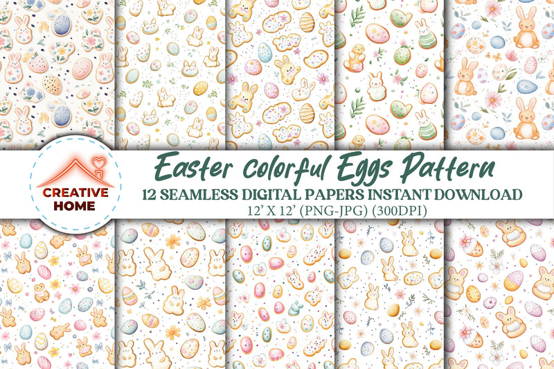 Easter Colorful Eggs Clipart Bundle - CraftNest - Digital Crafting and Art