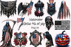 Gothic 4th July Clipart Bundle - CraftNest - Digital Crafting and Art