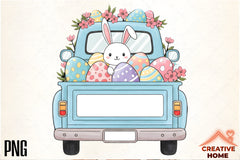 Easter Truck Monogram Clipart Bundle 1 - CraftNest - Digital Crafting and Art