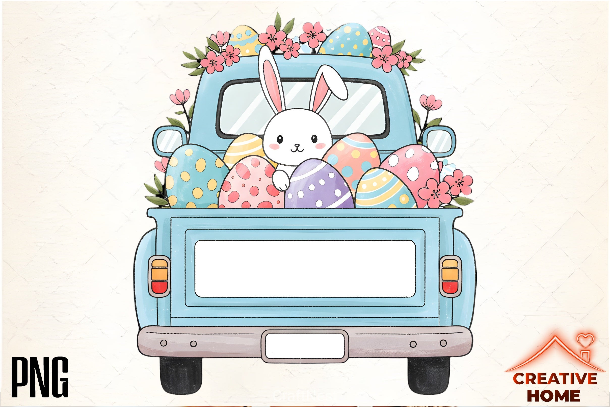 Easter Truck Monogram Clipart Bundle 1 - CraftNest - Digital Crafting and Art