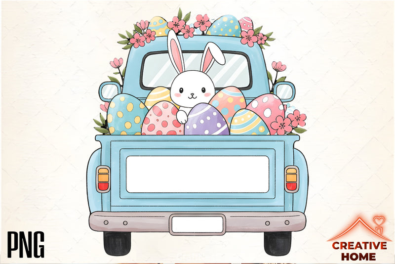 Easter Truck Monogram Clipart Bundle 1 - CraftNest - Digital Crafting and Art
