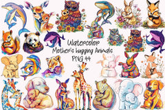 Mother's Day Hugging Animals Clipart Bundle - CraftNest - Digital Crafting and Art