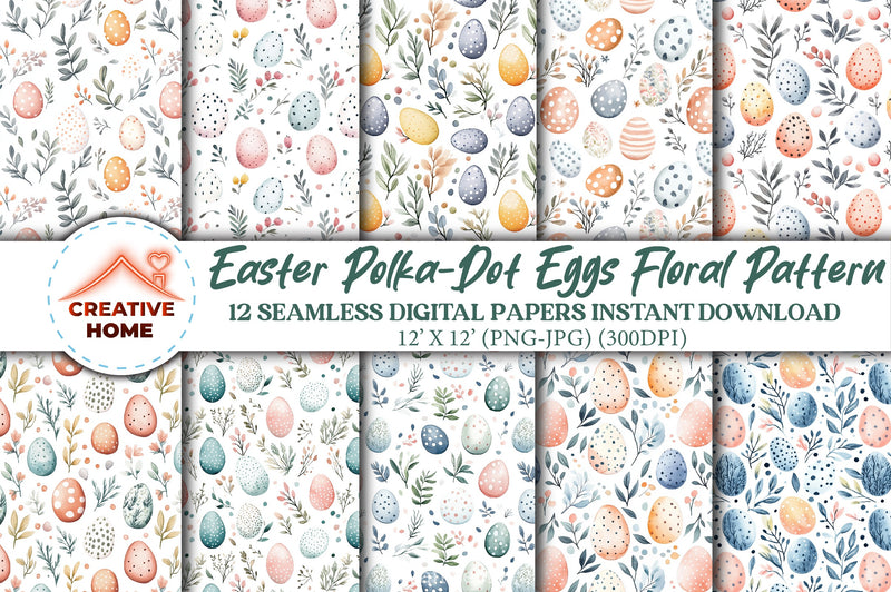 Easter Polka Dot Eggs Clipart Bundle - CraftNest - Digital Crafting and Art