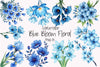 Blue Bloom Floral Clipart Bundle