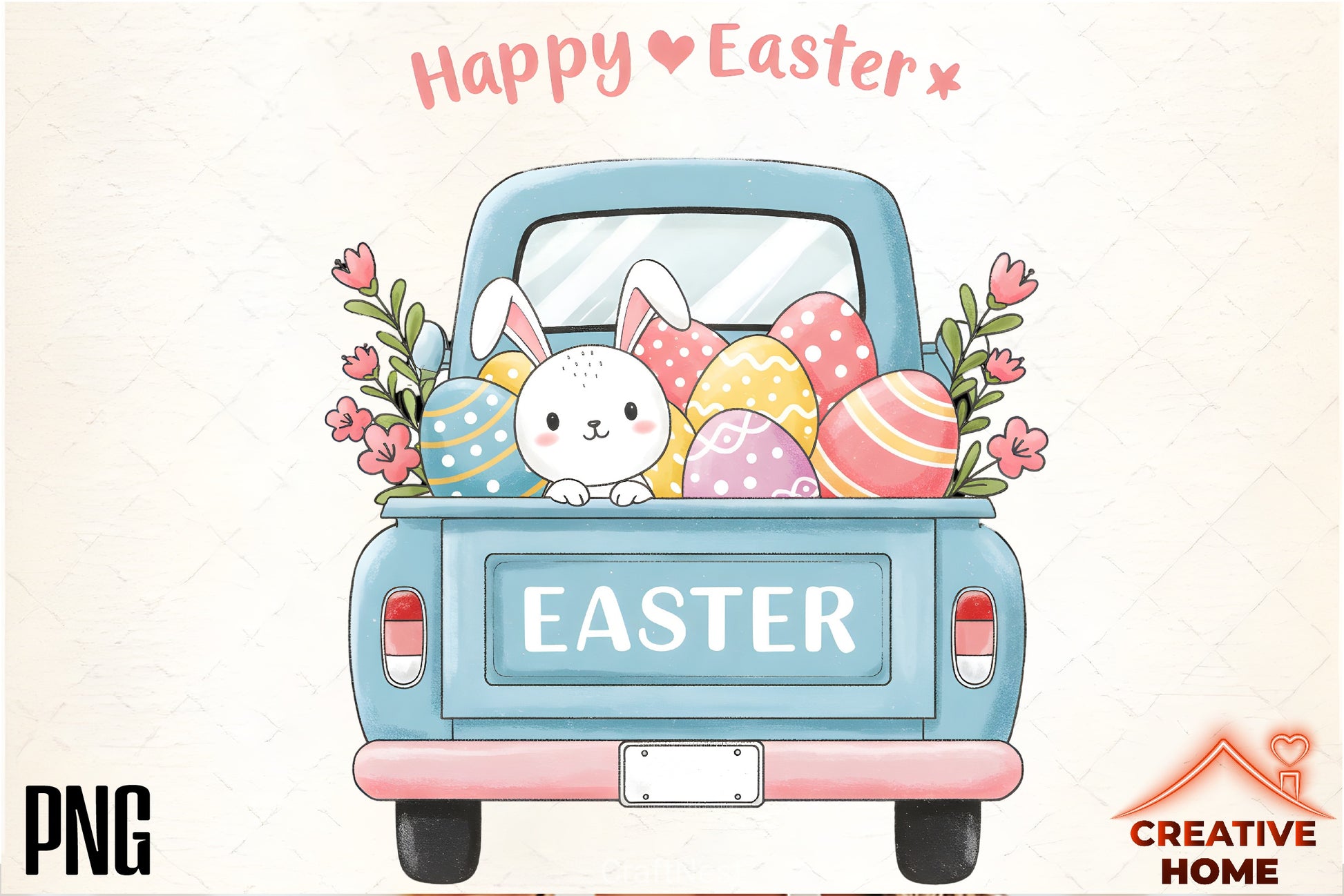 Easter Bunny Truck Clipart Bundle 1 - CraftNest - Digital Crafting and Art