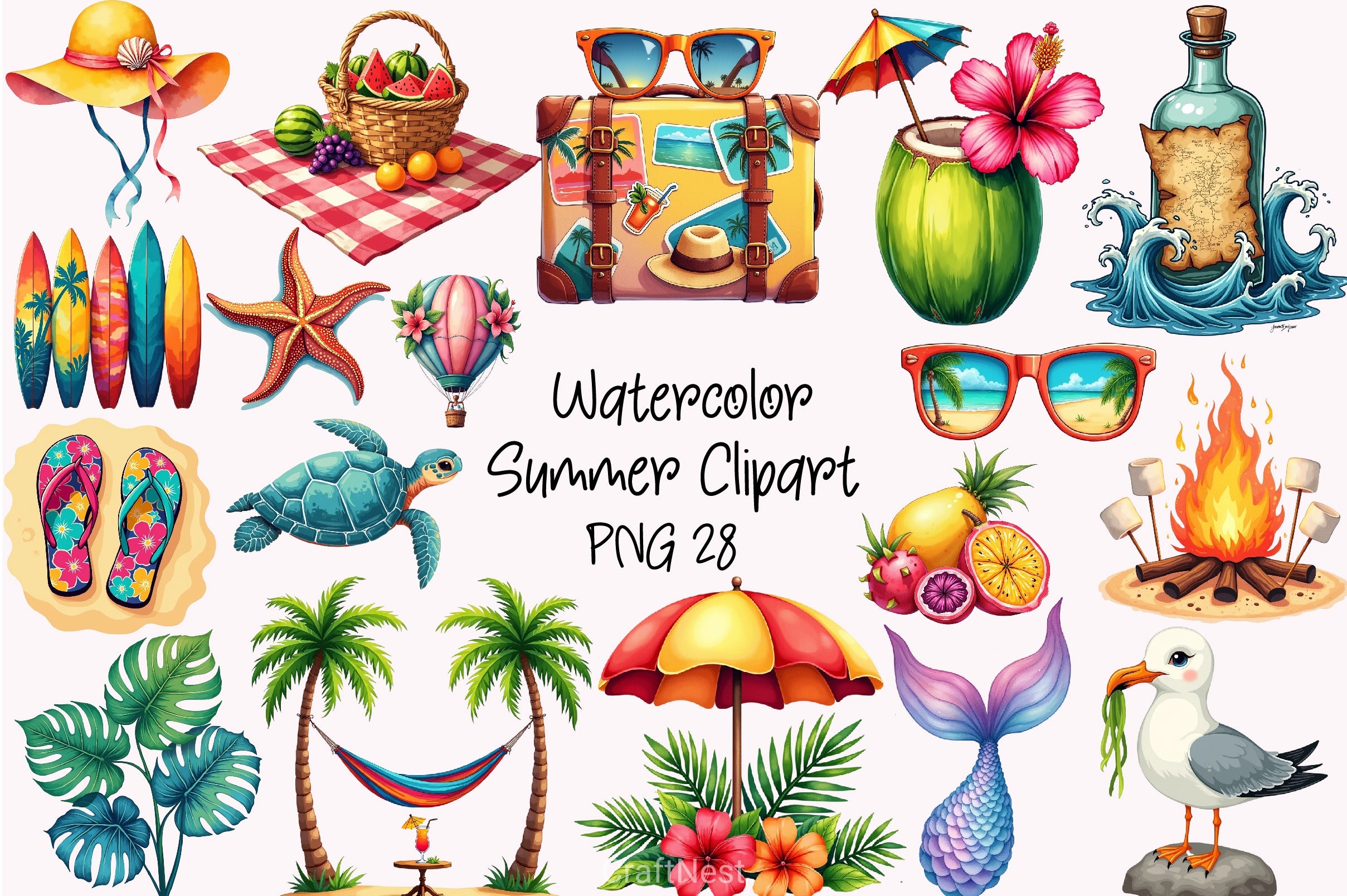 Summer Clipart Bundle 3 - CraftNest - Digital Crafting and Art